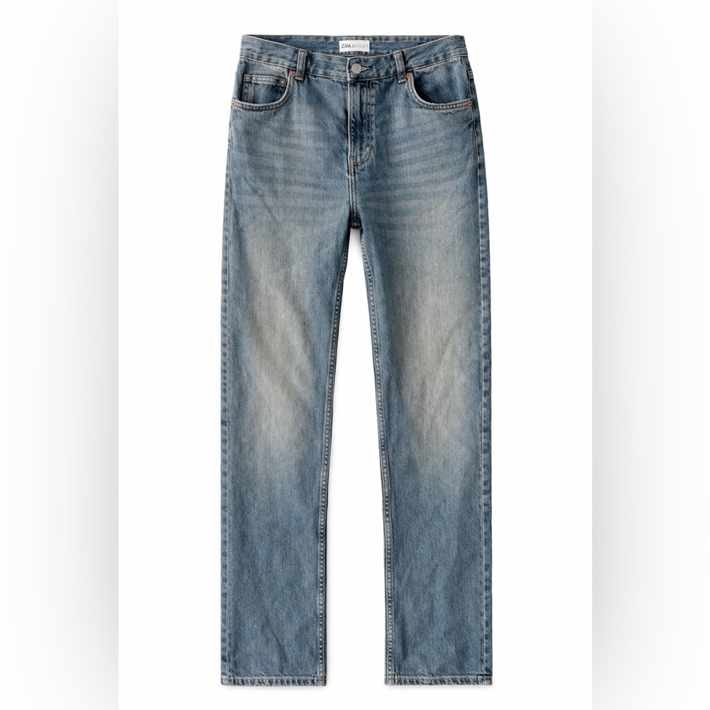 Zara Women's Blue Straight Leg Jeans